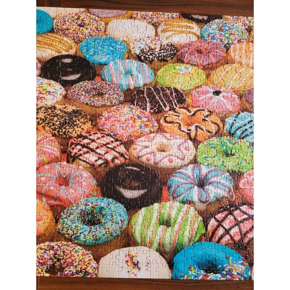 Cobble Hill: Doughnuts 1000 Piece Jigsaw Puzzle Complete - Picture 5 of 8